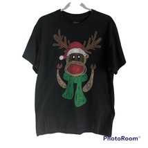 Holiday T-shirt Shirt Size Large Ugly Christmas Tee Santa Monkey Fun Run... - £5.39 GBP