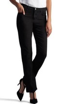 Womens Jeans Lee Relaxed Straight Leg Black Midrise Stretch Casual Tall- 8 Long - $35.64