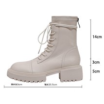 White Platform Booty Snoozies 5cm 8cm Cow Boy Booties for Women Genuine Leather  - £76.37 GBP