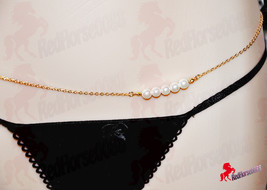 Gold Plated Bikini PEARL Waist Chain Sexy Belly Chain Accessory Jewelry ... - £3.14 GBP