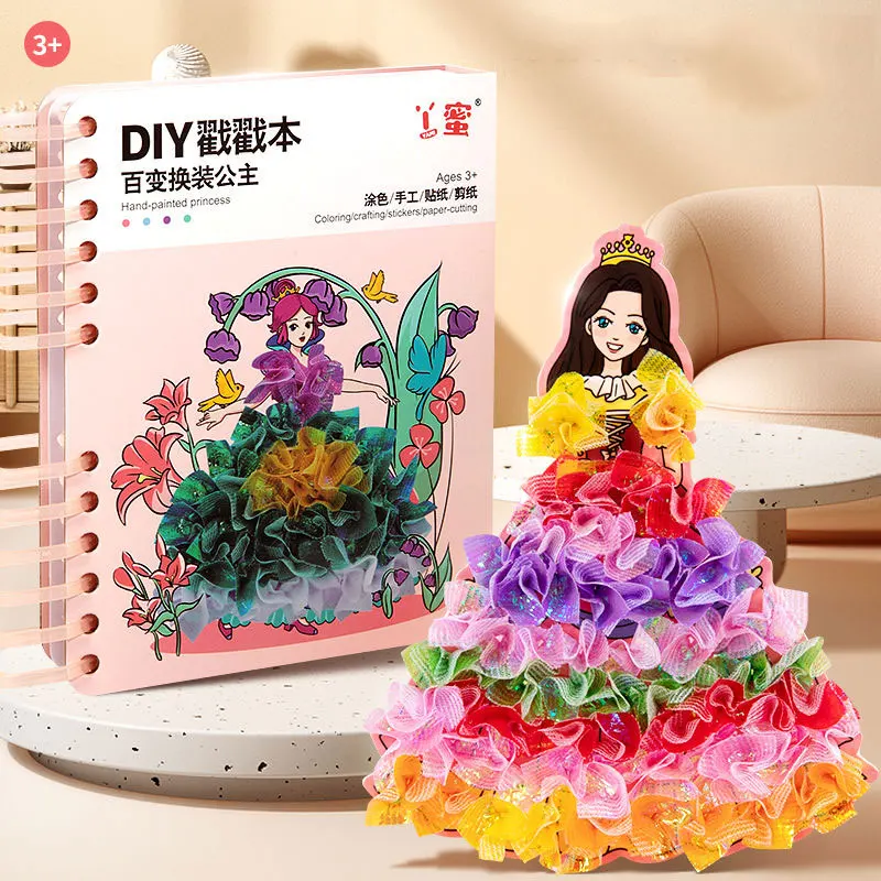 Drawing Dress-up Stickers Book DIY Paint Girls Toys Kid Art Poking Princess - £8.45 GBP+
