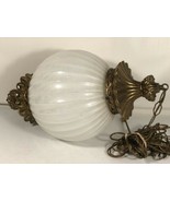 Falkenstein Vintage Brass Accent Globe Style Hanging Lamp Model 4086-4 - £147.53 GBP