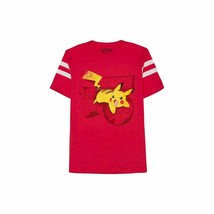 Official Licensed Pokemon Mens Pikachu Short Sleeve T Shirt Red Varsity Size M - £8.22 GBP