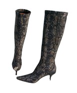 Donald Pliner Black Snake Print Suede Leather Microfiber Boot Shoe New $... - $232.51 CAD