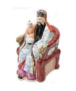 Lu Xing Chinese Porcelain Figurine Statue Hand Painted 10.5&quot; Mid-Century... - $197.01