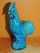 Chinese Mud Chicken 6&quot;+ turquoise / cyan marked China Mudman Antique c19... - $579.52 MXN