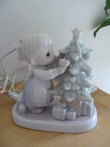 1993 Precious Moments Christmas Girl w/Tree Lamp  - $35.00