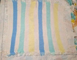 Cozy Baby Single Crochet Stitch Blanket Afghan 40x48 - Blue,White,Yellow... - £8.42 GBP