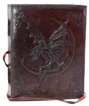 Fairy Moon Leather Blank Book w/ Cord Book of Shadows Journal New - £28.70 GBP