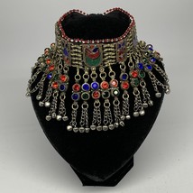 295g, 12&quot;x4.5&quot;Kuchi Choker Necklace Multi-Color Tribal Gypsy Bohemian,B14102 - £37.92 GBP