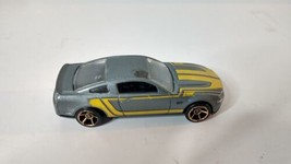 Hot Wheels * 2009 Ford Mustang 2010 GT  Grey w/Yellow Stripes - $3.03