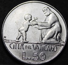 Vatican 50 Lire, 1978 Gem Unc~223,000 Minted~Child And Kneeling Adult~Fr... - £6.94 GBP
