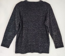 Rochelle Sweater Womens Large Black Sparkle Holiday Classic Vintage Pull... - £27.09 GBP