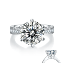 5Ct 3Ct 1Ct Halo Moissanite Engagement Proposal Ring 925 Sterling Silver Round - £26.93 GBP