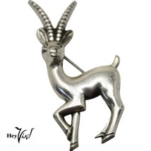 Vintage Signed Coro Pegasus Sterling 925 Antelope Gazelle Pin  2&quot; High -... - £31.97 GBP