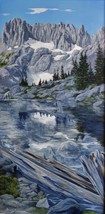 Minarets Reflection Sierras Mountains Original Oil Painting by Irene Liv... - $1,550.00