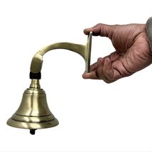 Decorative/Plain Brass Call Bells Ship Bell Nautical Bell Bracket Mounts Bell Wa - £44.30 GBP