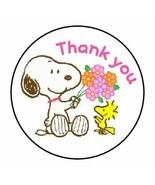 30 SNOOPY THANK YOU ENVELOPE SEALS LABELS STICKERS 1.5&quot; ROUND - $7.49