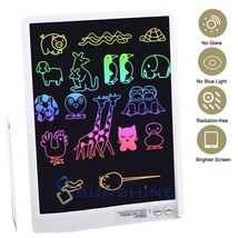 13.5&quot; Colorful Screen Lcd Writing Tablet Drawing Board Erasable Notepad ... - £36.33 GBP