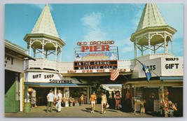 Old Orchard Beach Maine Ocean Pier Entrance Aquarium Sign Gift Shops Postcard - £11.14 GBP