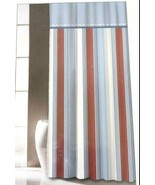 Famous Home NAUTICAL STRIPE Red White Blue Fabric Shower Curtain New - £20.45 GBP