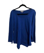 HABITAT Womens Tunic Top Asymmetrical Hem Cobalt Blue Boho Lagenlook Sz XL - £24.94 GBP