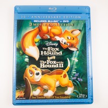 Disney&#39;s Fox and The Hound 1 &amp;2  30th Anniversary DVD Blu-ray Set Pre-Owned VG+ - £7.77 GBP