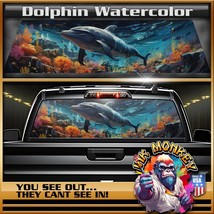 Dolphin Watercolor - Truck Back Window Graphics - Customizable - £43.34 GBP+