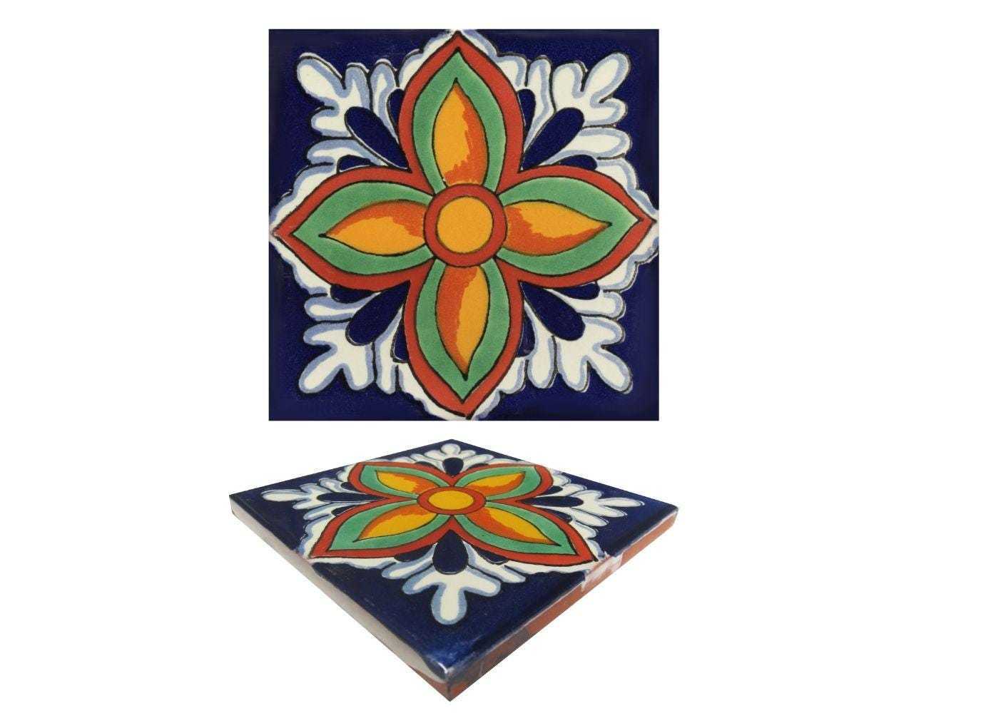 Mexican Talavera Ceramic Tiles Barroco Handcrafted  90 pz FOR SALE 4.25&quot;... - $159.00