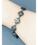 Sterling Silver Vintage Religious Rose Catholic Saint Prayer Bracelet 7.5” - $216.09 CAD