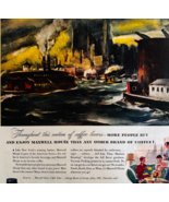 1947 Maxwell House Coffee Advertisement New York City Harbor Vintage DWWW8 - $29.99