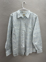 L.L. Bean Womens Shirt Size XL Floral White Long Sleeve Button Up Vintag... - £21.39 GBP