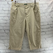 Lauren Jeans Company Khaki Capri Pants Womens Sz 14 100% Cotton - $11.88