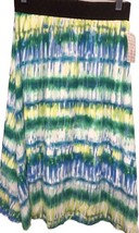 NWT LuLaRoe Small White Neon Green Blue Yellow Tie Dye Chiffon Lined LOL... - $14.84