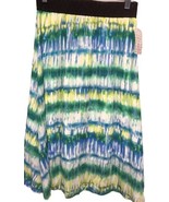NWT LuLaRoe Small White Neon Green Blue Yellow Tie Dye Chiffon Lined LOL... - $12.86