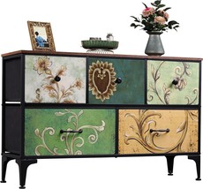 Wlive 5-Drawer Bedroom Dresser, Broad Chest Of Drawers, Fabric Dresser, ... - £64.20 GBP