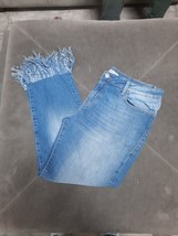 Mavis Cropped Fringe Stretch Jeans Sz 32 - £19.46 GBP