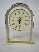 Howard Miller Model 613-118A Desk Mantle Clock Gold Finish Quartz - £25.67 GBP