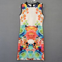 Just Love Womens Dress Size S White Stretch Boho Floral Midi Sleeveless Preppy - £10.43 GBP