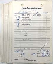 Group of 100 1960s Coca Cola Sales Route Sheets from the New Albany, MS Plant - £18.46 GBP