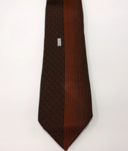 Excello Cravats for Hudson's Vintage Brown Two-Tone Stripe Rayon Neckwea... - $19.99