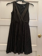 NWT Kardashian Kollection Black Pleated Dress Size Small - $30.69