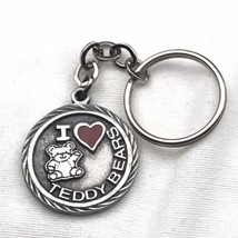 I Love Teddy Bears Key Fob Ring By Spooniques Vintage 1983 Heart - £9.54 GBP