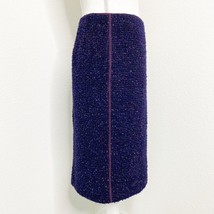 Lafayette 148 New York Wool Blend Boucle Pencil Skirt Purple Blue Career Size 2 - £21.12 GBP