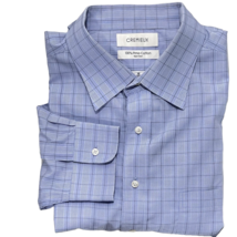 CREMIEUX Shirt Mens 16 1/2-35 Button Up Long Sleeve Plaid Pima Cotton Non-Iron - £15.50 GBP