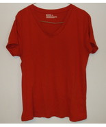Womens Mossimo Supply Co Burnt Orange Short Sleeve V Neck Top Size XXL - £5.53 GBP