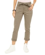 MSRP $54 Style &amp; Co Belted Cuffed Jeans Green Size 10 Curvy Ankle Mid Rise - $11.39