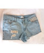 Jessica Simpson Womens Size 29 Jean Short Shorts Distressed Lace Cutoffs - $20.73