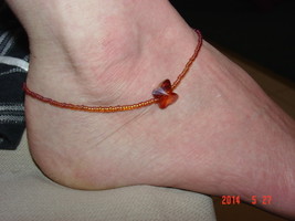 Anklet single strand Rainbow Dark Gold, Czech Preciosa beads,Swarovski Butterfly - £7.07 GBP