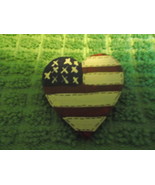 Heart Flag Country Pin in Wood Handcrafted - $9.60 CAD